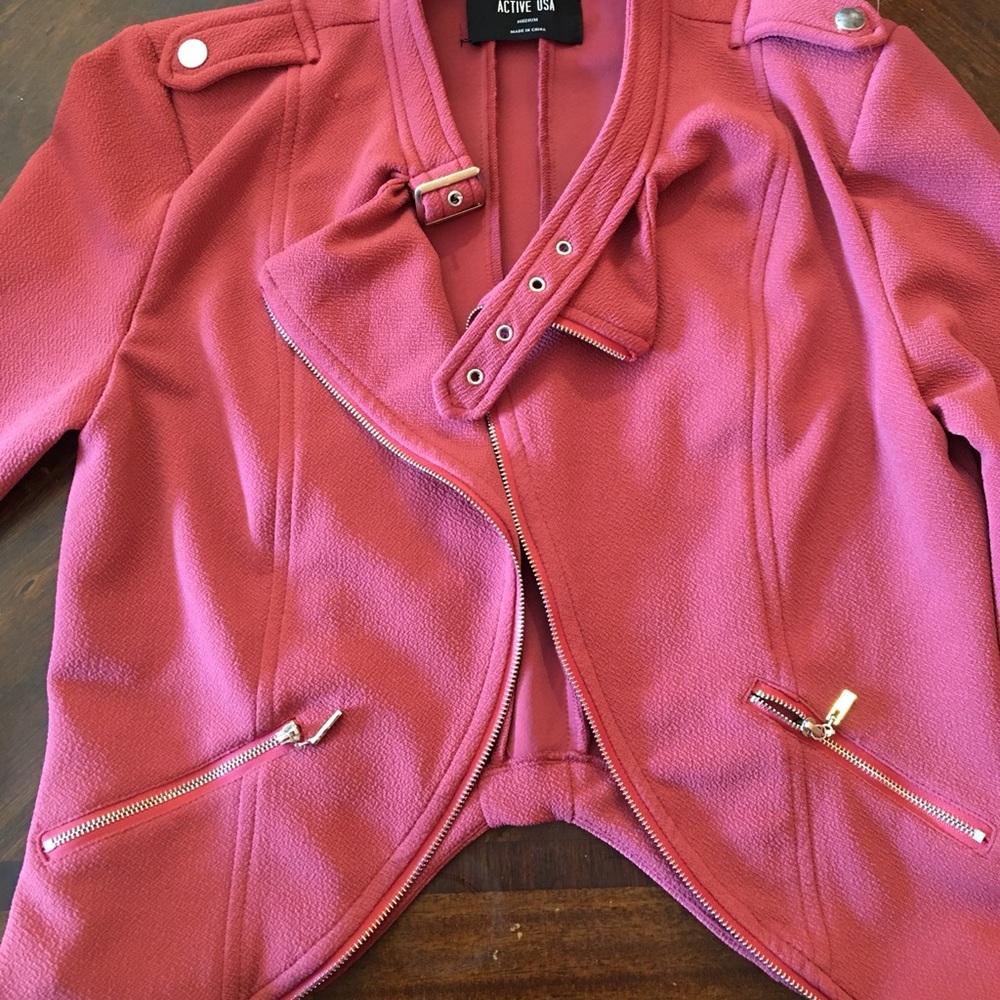 Red cardigan